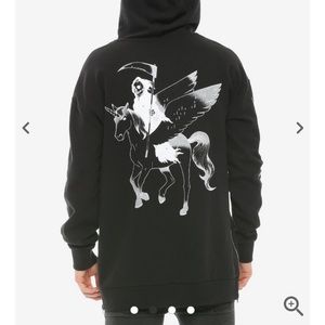 Hot Topic Dead Inside Long Sweatshirt Grim Reaper and Unicorn Pegasus
